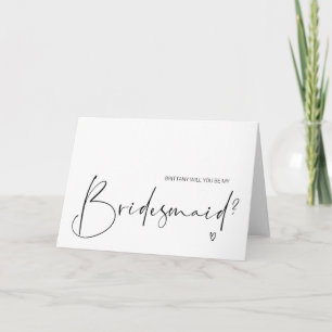 Carte Simple Be My Bridesmaid Proposition Mariage