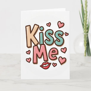 Carte Simple Bisous Amour Coeurs