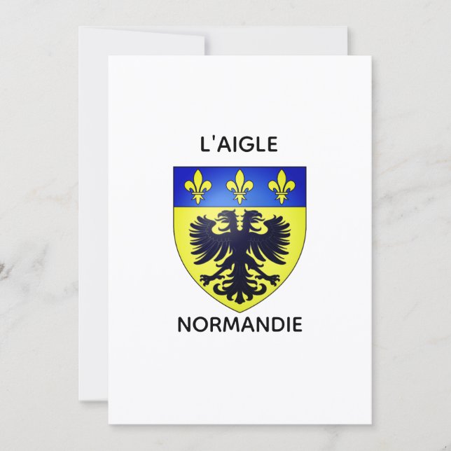 Carte simple - Blason de L'Aigle - Normandie (Devant)