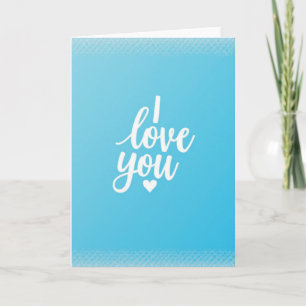 Carte Simple Bleu Je T'Aime