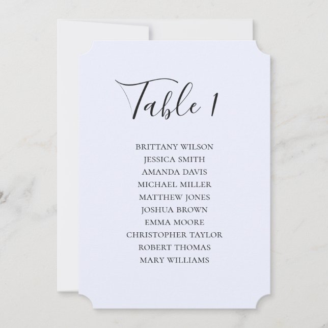 Carte simple bleue mariage. Écriture moderne (Devant)