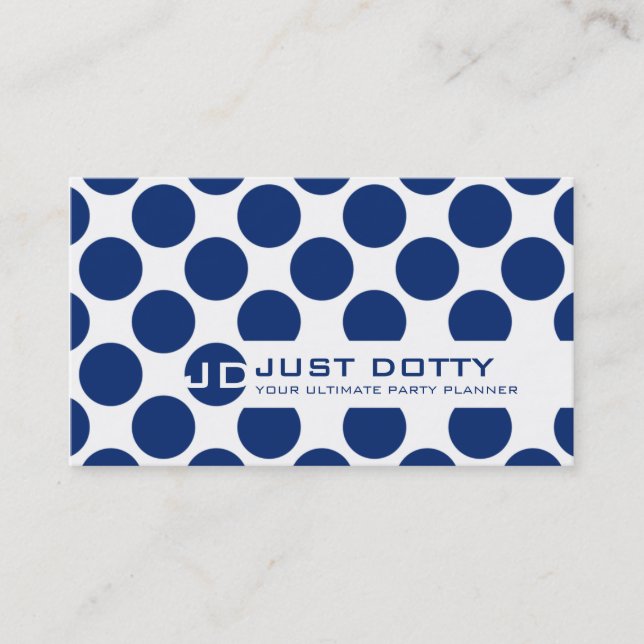CARTE SIMPLE bold pois bleu marine foncé (Devant)