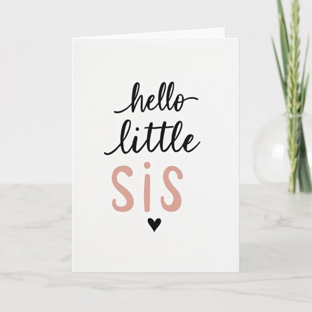 Carte Simple Bonjour Petite Soeur (Devant)