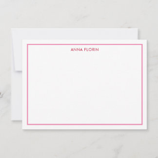 Carte simple Bordure rose