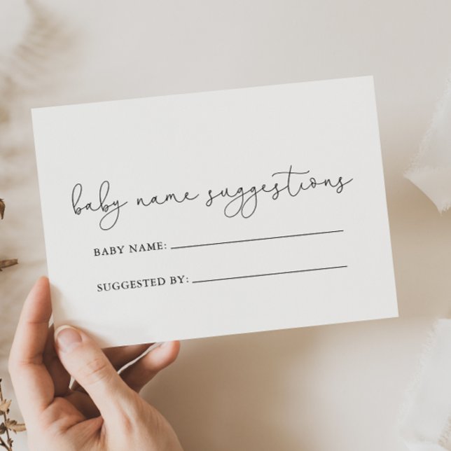 Carte simple Calligraphie Baby Name Suggestions (Créateur téléchargé)