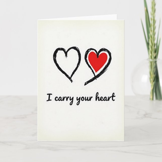 Carte Simple Carry Your Heart Card (Devant)