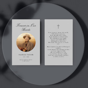 Carte simple catholique de prière de photos funéra