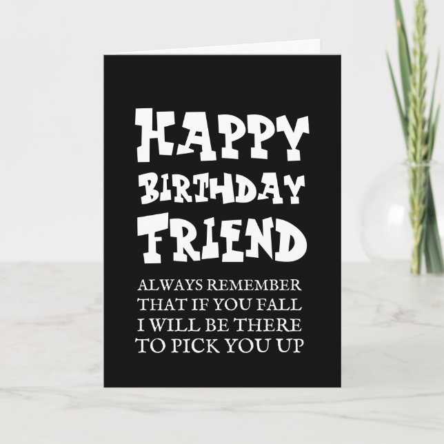 Carte simple chic Fall Funny Happy Birthday Friend Card (Devant)