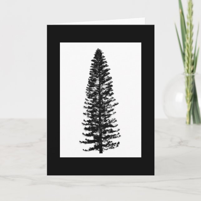 Carte simple Classic Pine Tree noir & blanc (Devant)