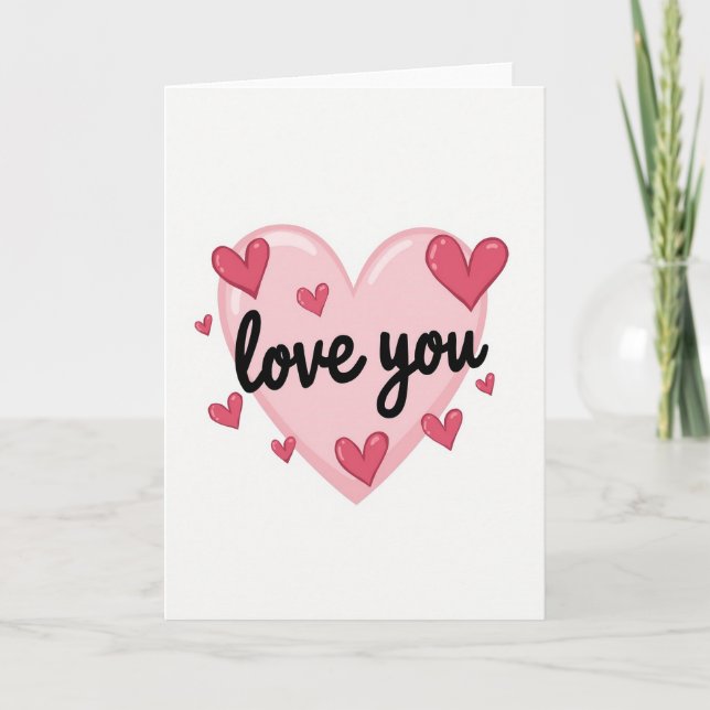 Carte Simple Cœur Amour Vous (Devant)
