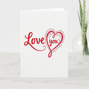 Carte Simple Cœur Amour Vous en Dentelle