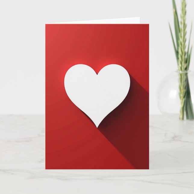 Carte simple cœur blanc (Devant)