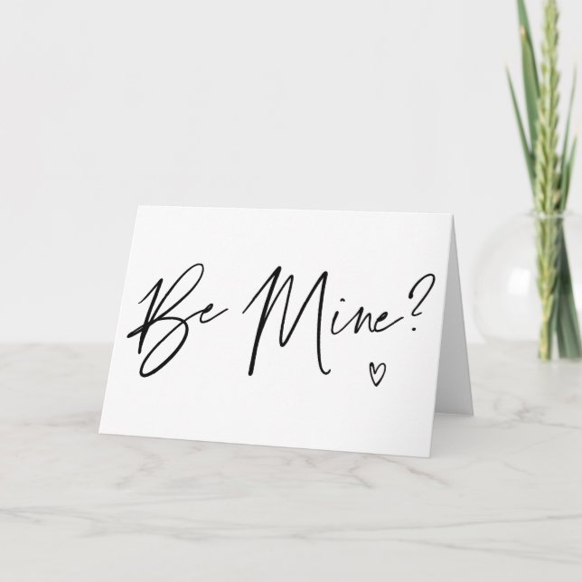 Carte Simple cœur de la Saint-Valentin noir et blanc (Devant)