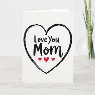 Carte simple cœur pour maman