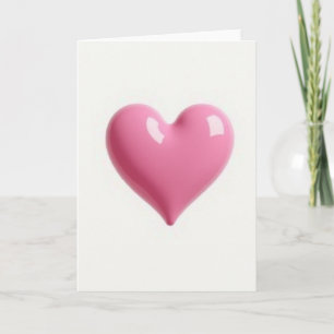 Carte simple cœur rose brillant