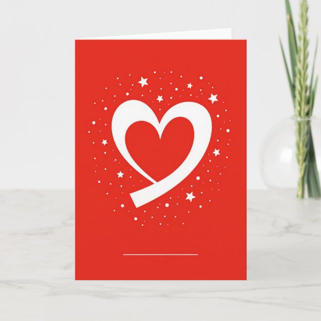Carte simple cœur rouge (Devant)