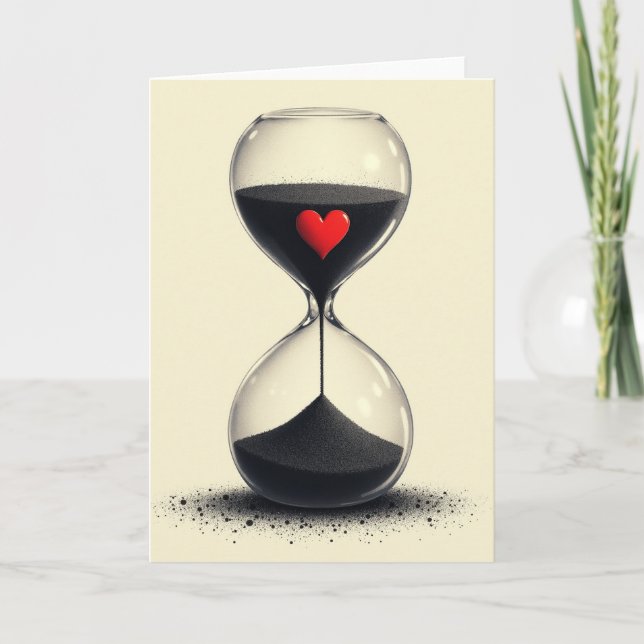 Carte Simple Cœur Temps (Devant)