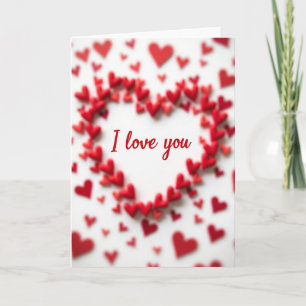 Carte Simple Cœurs Amour en Feutre