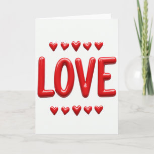 Carte Simple Cœurs Amour Gonflés