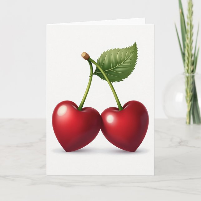 Carte Simple Cœurs de Cerises (Devant)