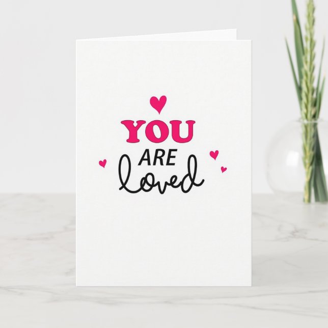 Carte Simple Cœurs Lisses Vous Êtes Aimé (Devant)
