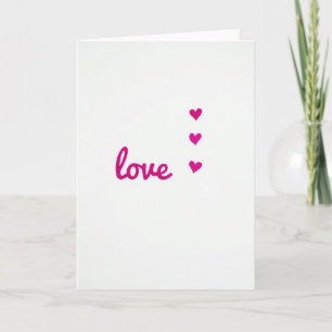 Carte simple coeurs roses amour