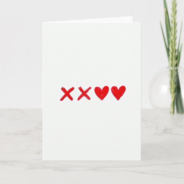 Carte Simple Cœurs Xoxo (Devant)