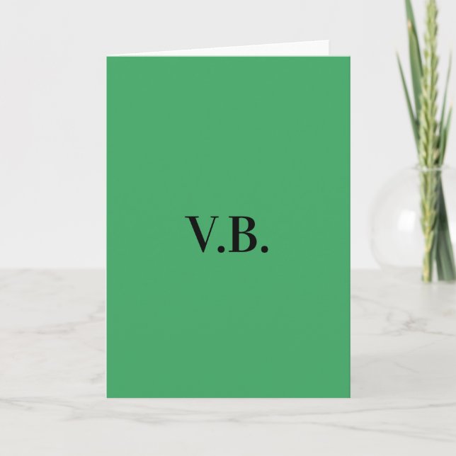 Carte Simple couleur unie ajouter nom texte monogramme  (Devant)