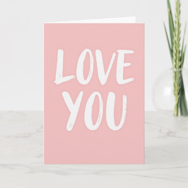 Carte Simple Coup de Pinceau Love You (Devant)