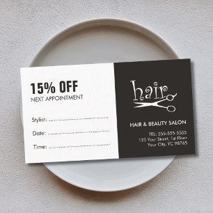 Carte simple Coupon de rendez-vous en noir blanc