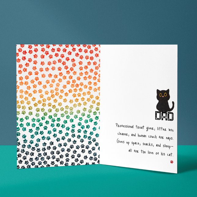 Carte Simple Crépuscule Rétro Pattes de Chat Drôle de Pa (Créateur téléchargé)