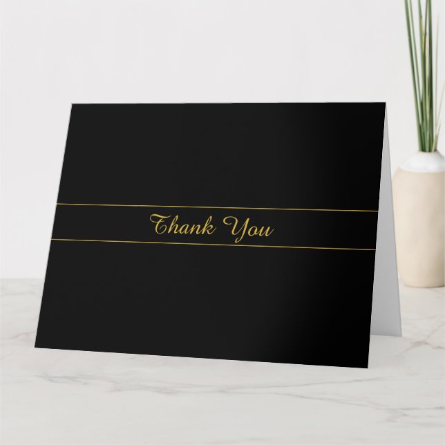 Carte Simple Customizable Gold & Black Text Design  (Devant)