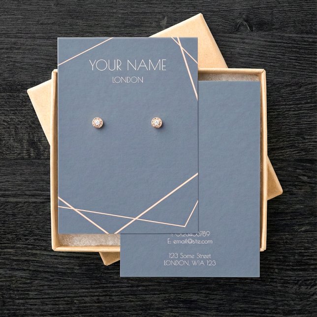 Carte simple d'affichage géométrique rustique (Simple rustic geometric earring display card.)