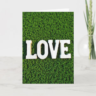 Carte simple d'amour à texture verte