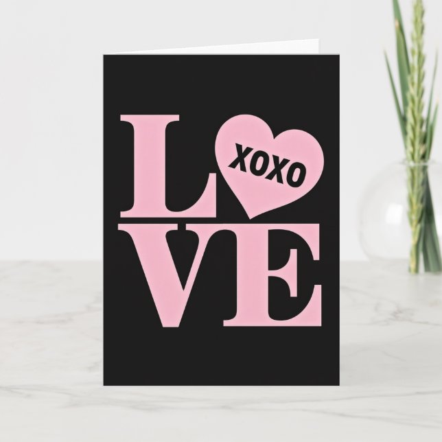 Carte simple d'amour cœur Xoxo (Devant)