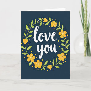 Carte simple d'amour floral
