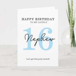 Carte simple d'anniversaire 16 ans.