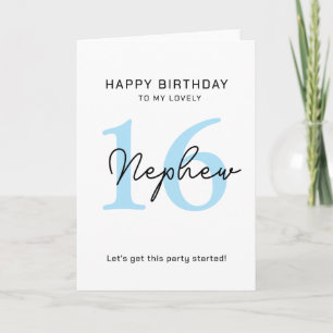 Carte simple d'anniversaire 16 ans.