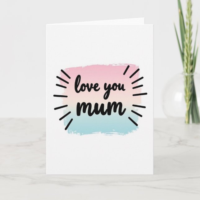 Carte simple d'art pour maman je t'aime (Devant)