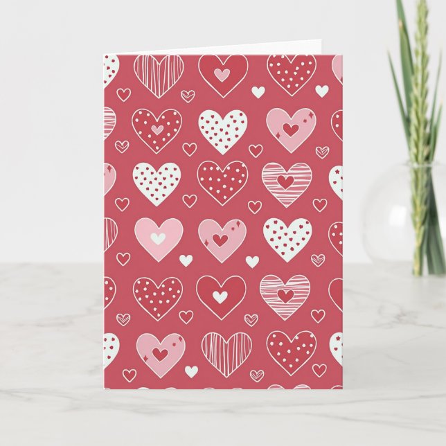 Carte simple de cœurs de la Saint-Valentin (Devant)