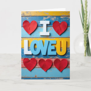 Carte simple de coeurs « Je t'aime »