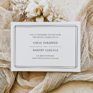 Carte simple de Faire-part de report Mariage