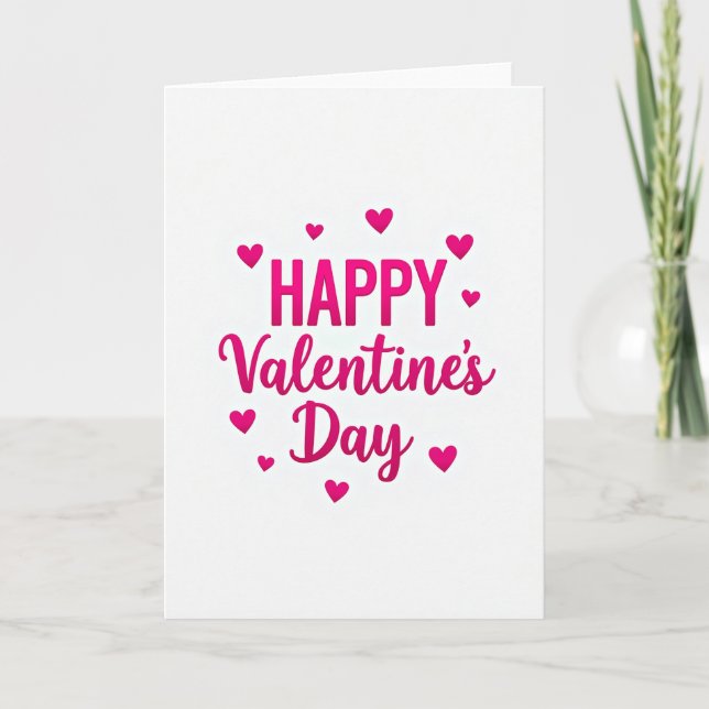 Carte simple de la Saint-Valentin avec coeurs (Devant)