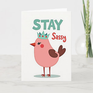 Carte simple de l'oiseau reine reste sassy
