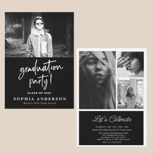 Carte simple de lycée noir et blanc (Créateur téléchargé)