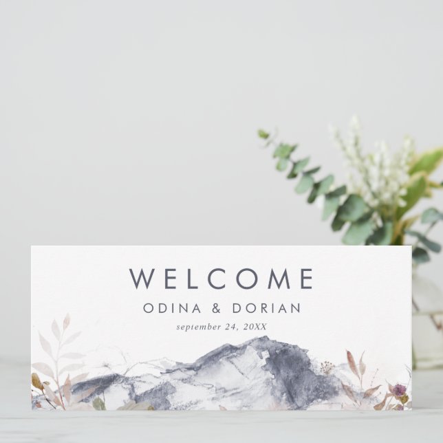 Carte simple de montage de montagne florale (Debout devant)