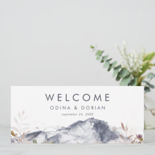 Carte simple de montage de montagne florale