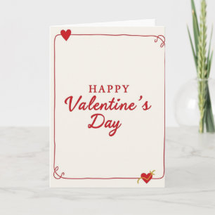 Carte simple de Saint-Valentin avec accent doré