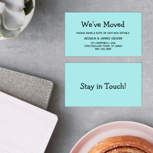 Carte simple, Décontractée, Turquoise "We've Moved