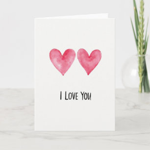 Carte Simple Deux Cœurs Je T'Aime